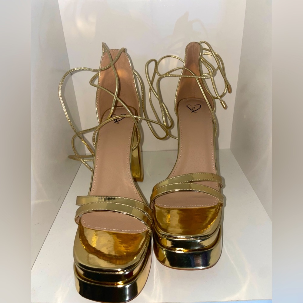 Gold Platform Heels